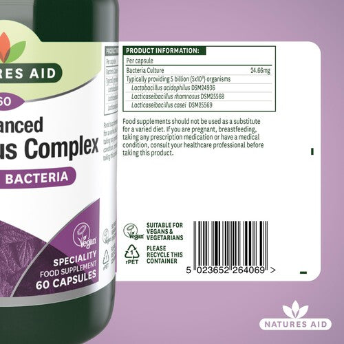 Natures Aid Advanced Acidophilus Complex Supplement Capsules