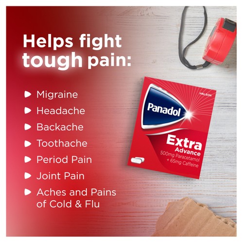 Panadol Extra Advance 500mg Paracetamol Caffeine Pain Relief Tablets