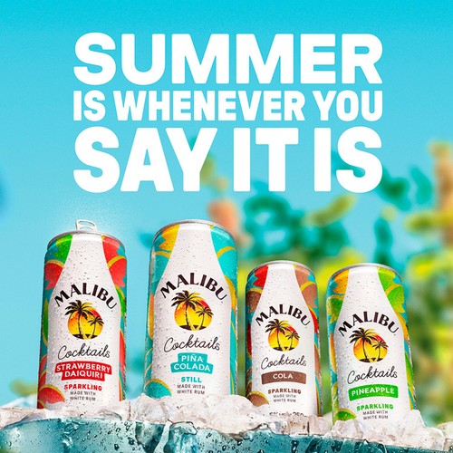Malibu Coconut Rum & Pineapple Sparkling Cocktail Pre-Mixed Can