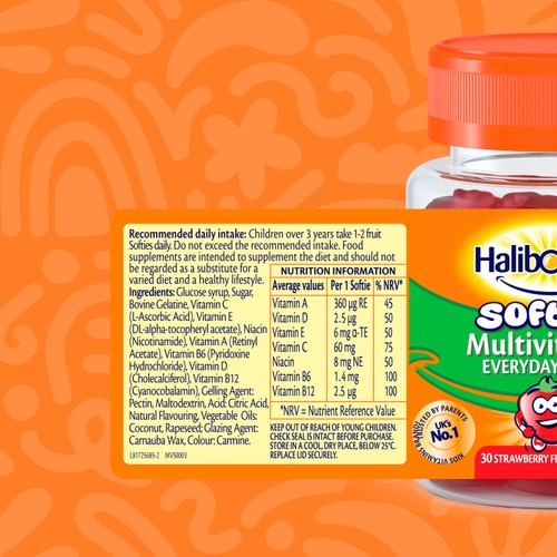 Haliborange Kid's Softies Multivitamins Strawberry Gummies 3-12yrs