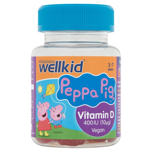 Vitabiotics WellKid Strawberry Vegan Peppa Pig Vitamin D Jellies 3-7yrs