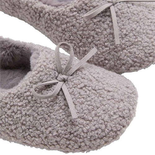 M&S Borg Ballet Slipper, Size 7, Light Grey