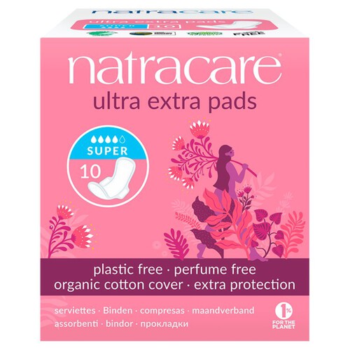 Natracare Organic Cotton Ultra Extra Super Pads with Wings