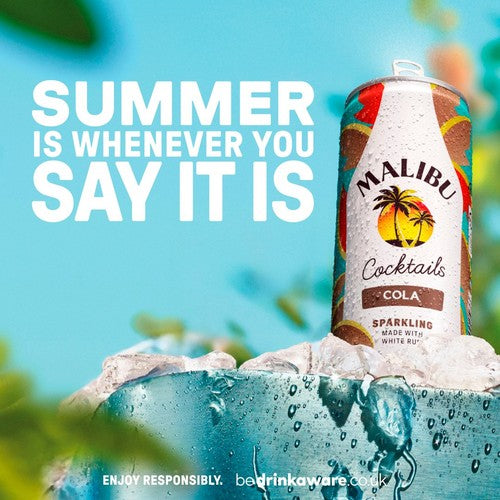 Malibu Coconut Rum & Cola Sparkling Cocktail Pre-Mixed Can