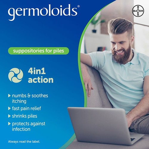 Germoloids Haemorrhoid Suppositories, Piles Treatment with Anaesthetic