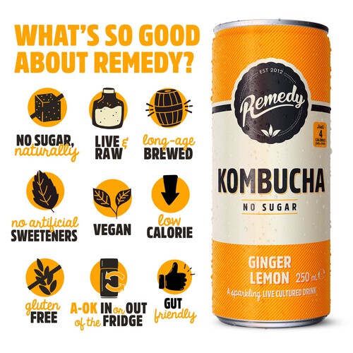 Remedy Kombucha Ginger Lemon Multipack