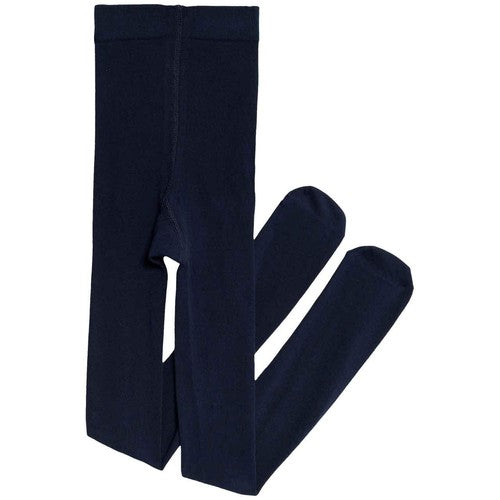 M&S Girls Cotton Rich School Tights, 7-8 Years, Navy