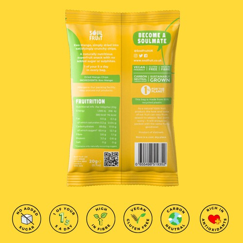 Soul Fruit Freeze Dried Mango Crisps