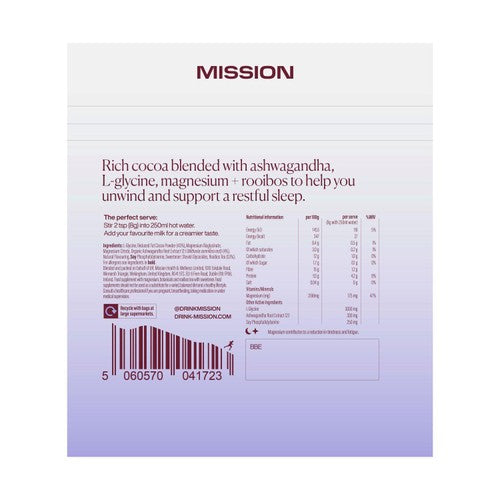 MISSION Sleep Superblend Hot Chocolate