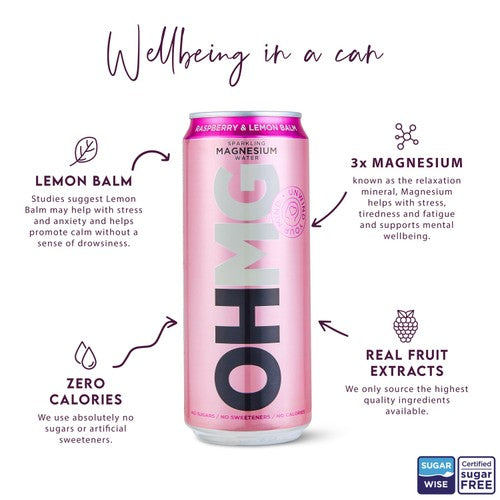 OHMG Raspberry sparkling magnesium water