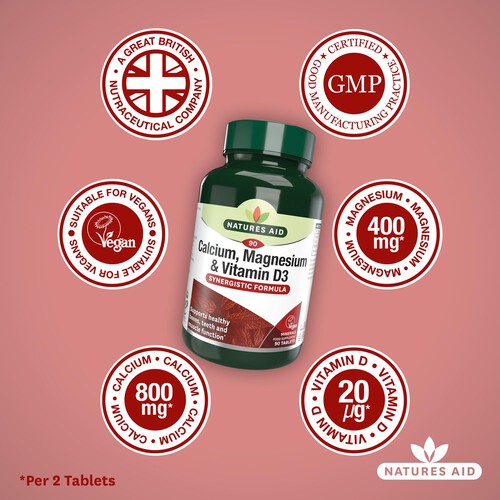 Natures Aid Calcium, Magnesium & Vitamin D3 Tablets