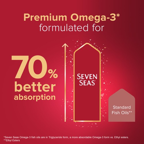 Seven Seas Cod Liver Oil One A Day Omega-3 Fish Oil & Vitamin D 120 Caps