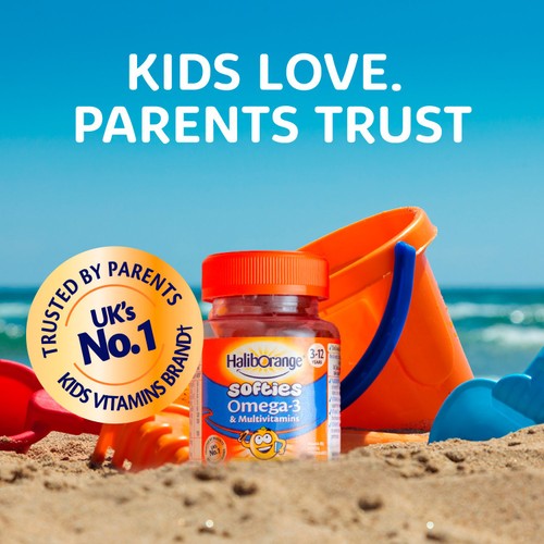 Haliborange Kid's Softies Omega-3 & Multivitamin Orange Gummies 3-12yrs