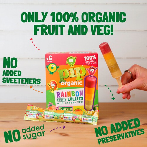 Pip Organic Rainbow Fruity Lollies with Cheeky Veg