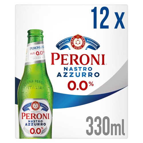 Peroni Nastro Azzurro 0% Alcohol-Free Beer Lager Bottles