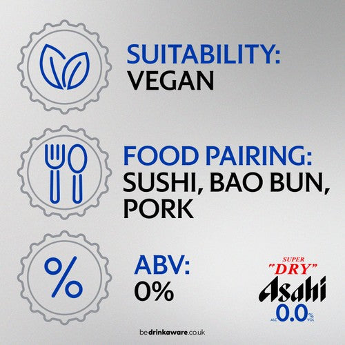 Asahi Super Dry 0% Alcohol-Free Beer Lager Cans