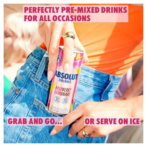 Absolut Raspberry Lemonade Sparkling Cocktail Pre-Mixed Can
