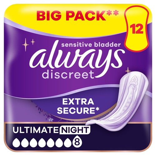 Always Discreet Incontinence Pads Ultimate Night