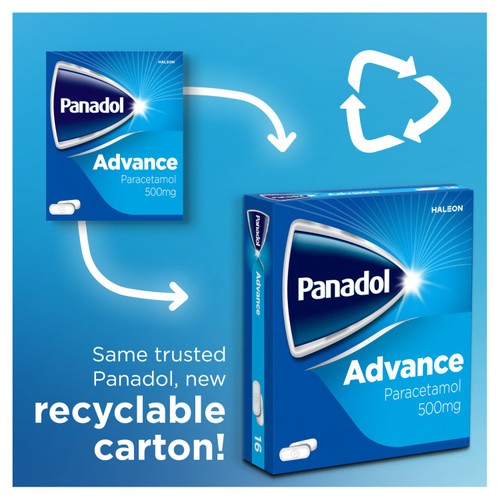 Panadol Advance Paracetamol Pain Killers 500mg Tablets