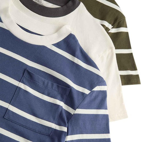 M&S Boys Stripe Waffle Shorties Pyjama Sets, 12-13 Years, Multi