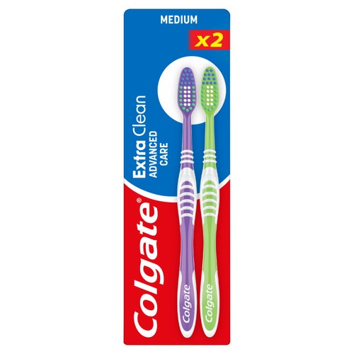 Colgate Extra Clean Medium Toothbrush 2 Pack