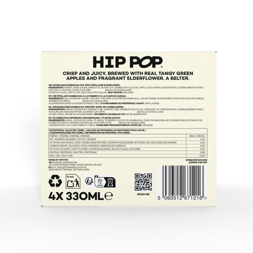 Hip Pop Apple & Elderflower Kombucha