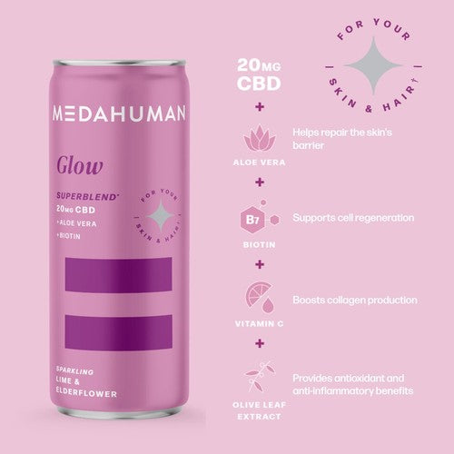 Medahuman Glow CBD Drink Lime & Elderflower