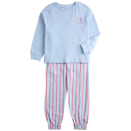 M&S Boys Pure Cotton Graphic Pyjama Set, 7-8 Years, Blue