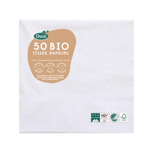 White Compostable Paper Napkins