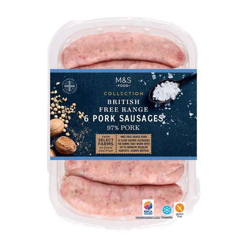 M&S Collection British 6 Free Range Pork Sausages