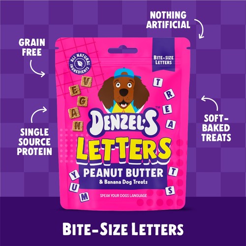 Denzel's Letters Peanut Butter & Banana Dog Treats