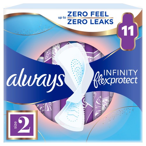 Always Sanitary Towels Infinity Long (Size 2) Wings