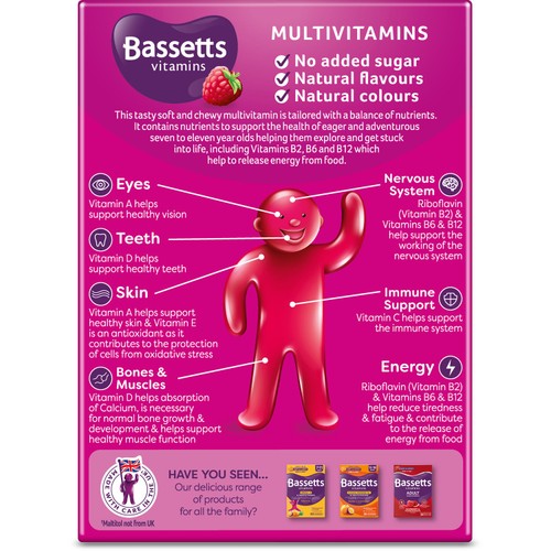 Bassetts Multivitamins, Raspberry 7-11yrs