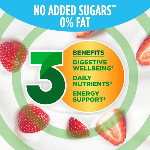 Activia Vanilla Fat Free No Added Sugar Gut Health Fruit Yoghurt Multipack