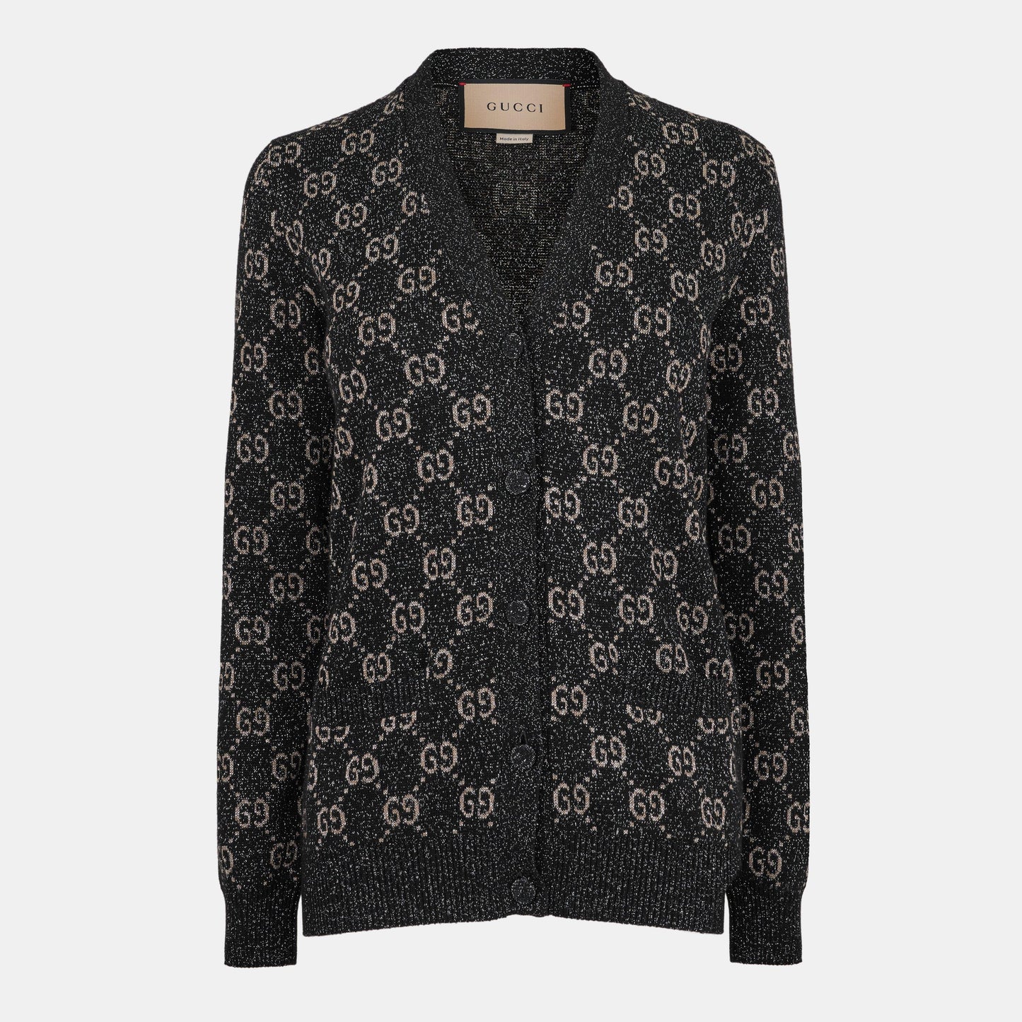 Gucci Women's GG Jacquard Cotton Lame Cardigan