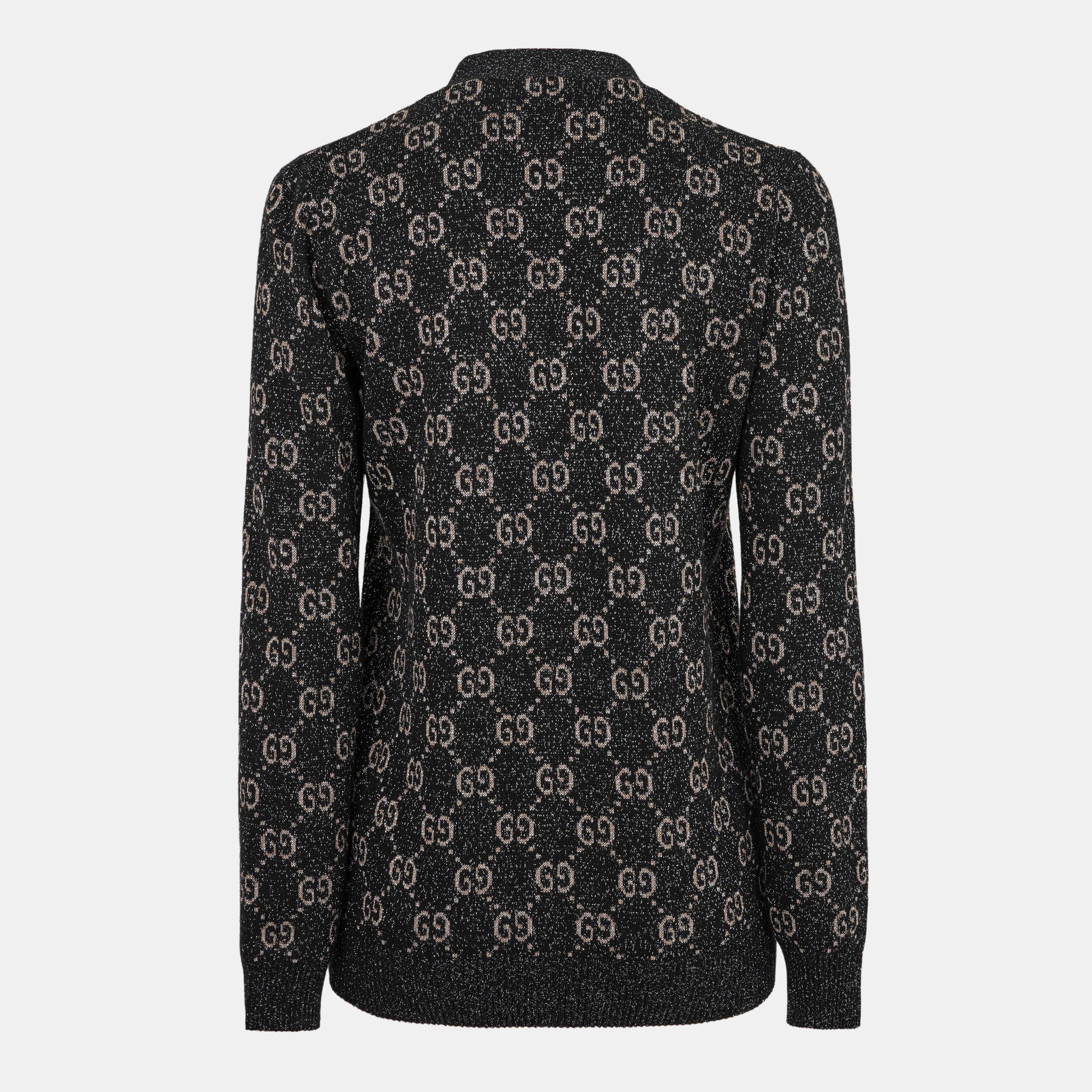 Gucci Women's GG Jacquard Cotton Lame Cardigan