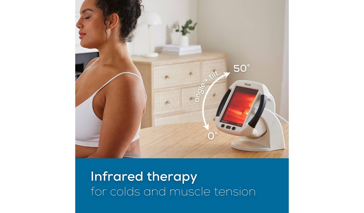 Beurer Infrared Heat IL50 Therapy Lamp - White & Grey