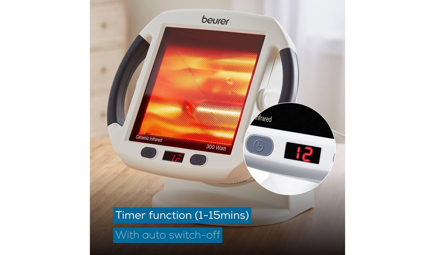 Beurer Infrared Heat IL50 Therapy Lamp - White & Grey