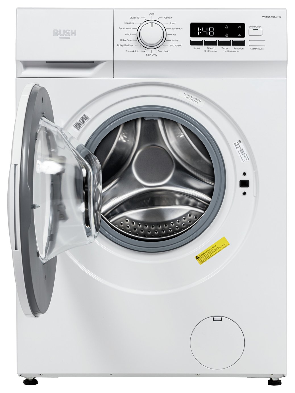 Bush WMSAA914EW 9KG 1400 Spin Washing Machine - White