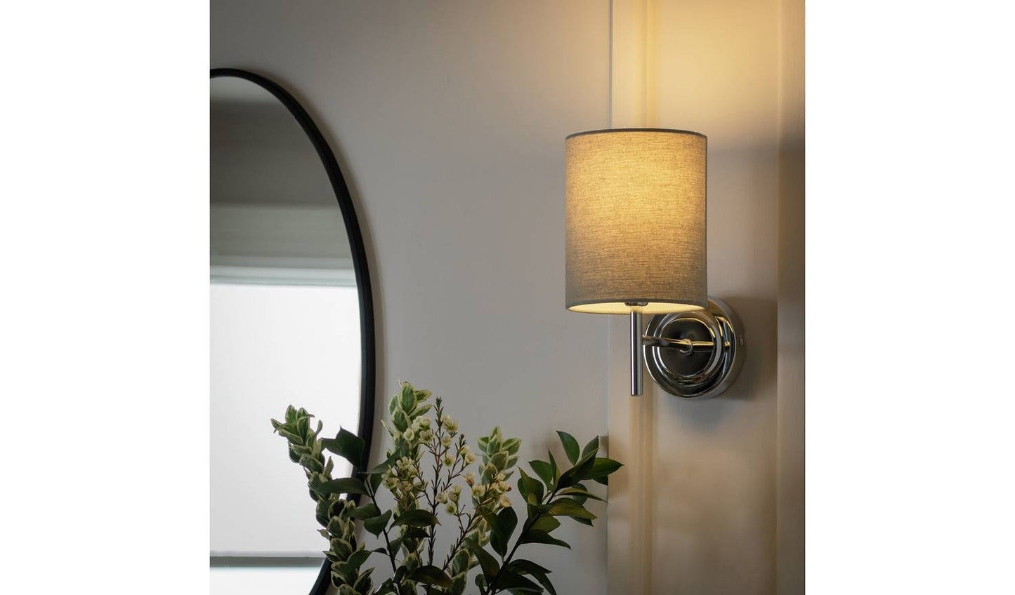 Argos Home Candelabra Steel Wall Light - Chrome & Grey