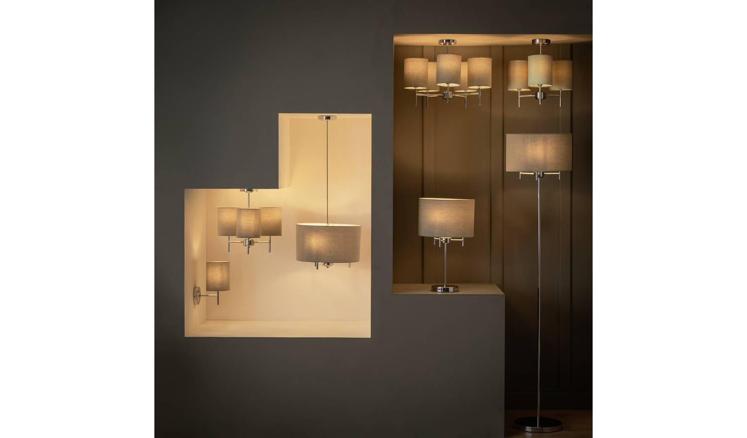 Argos Home Candelabra Steel Wall Light - Chrome & Grey