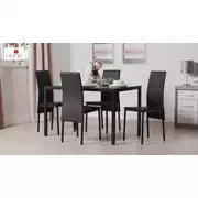 Argos Home Lido Glass Black Dining Table & 4 Black Chairs