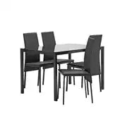 Argos Home Lido Glass Black Dining Table & 4 Black Chairs