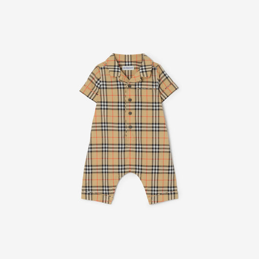 Check Cotton Playsuit