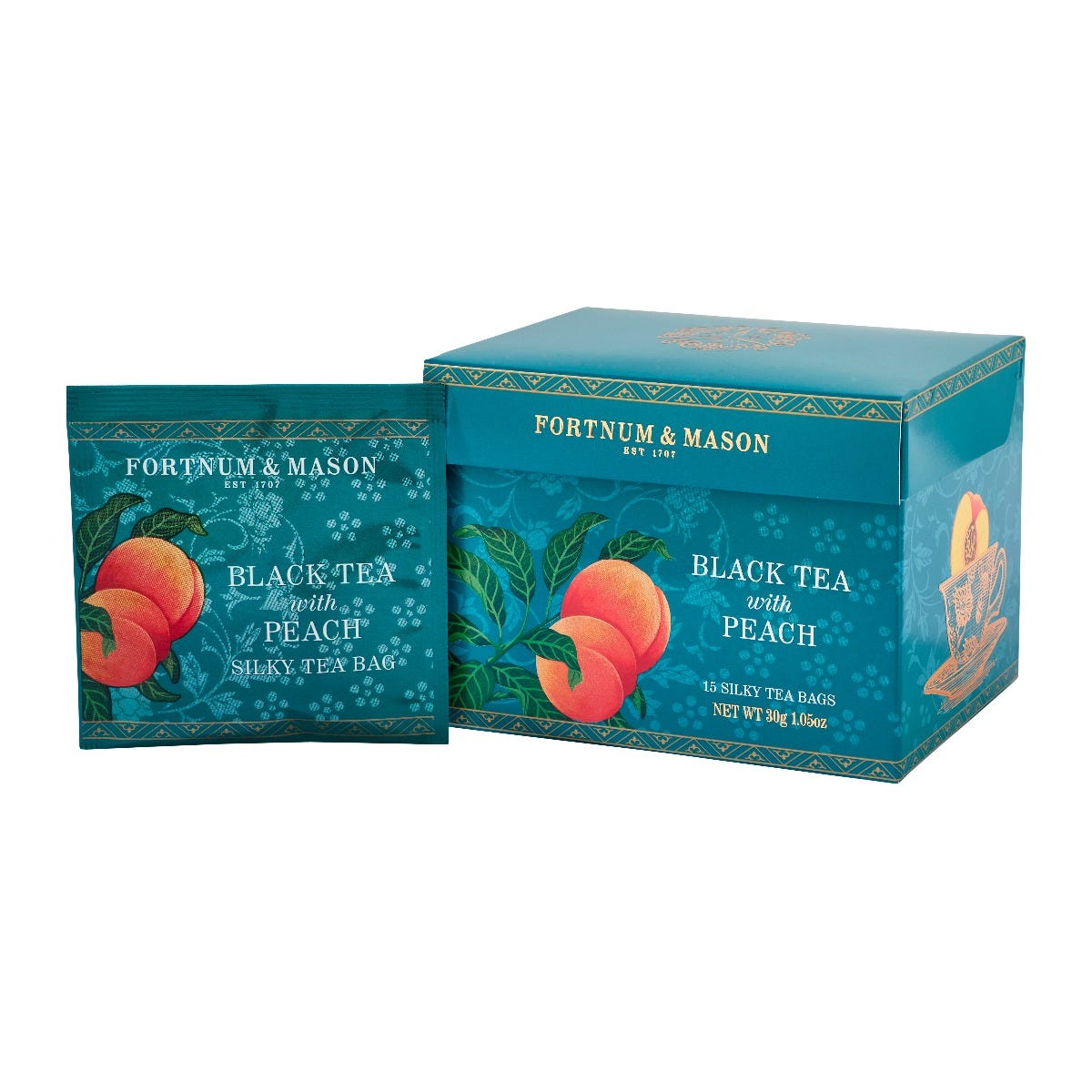 Black Tea with Peach, 15 Silky Tea Bags, 30g
