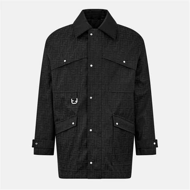 FENDI Men's Logo Blouson Long Sleeve Coach Jacket