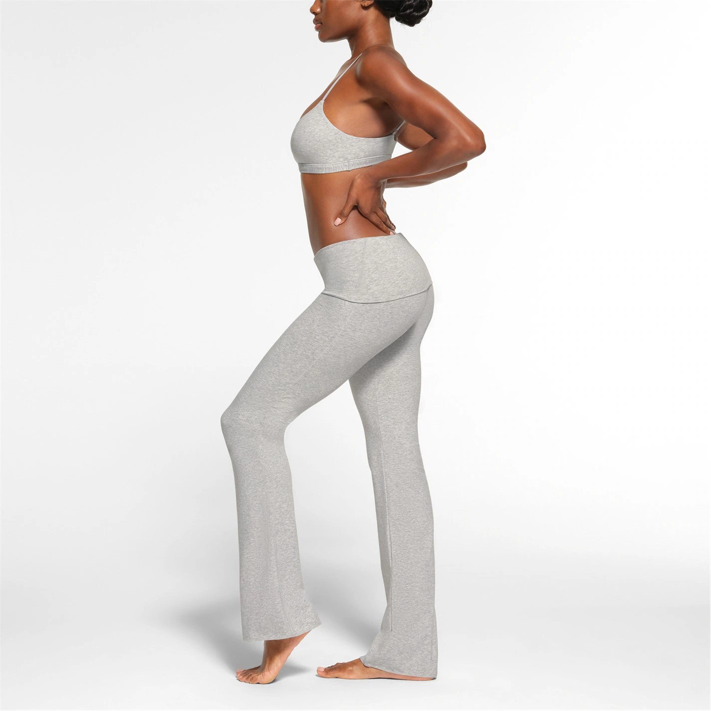 Womens Cotton Jersey Foldover Pant