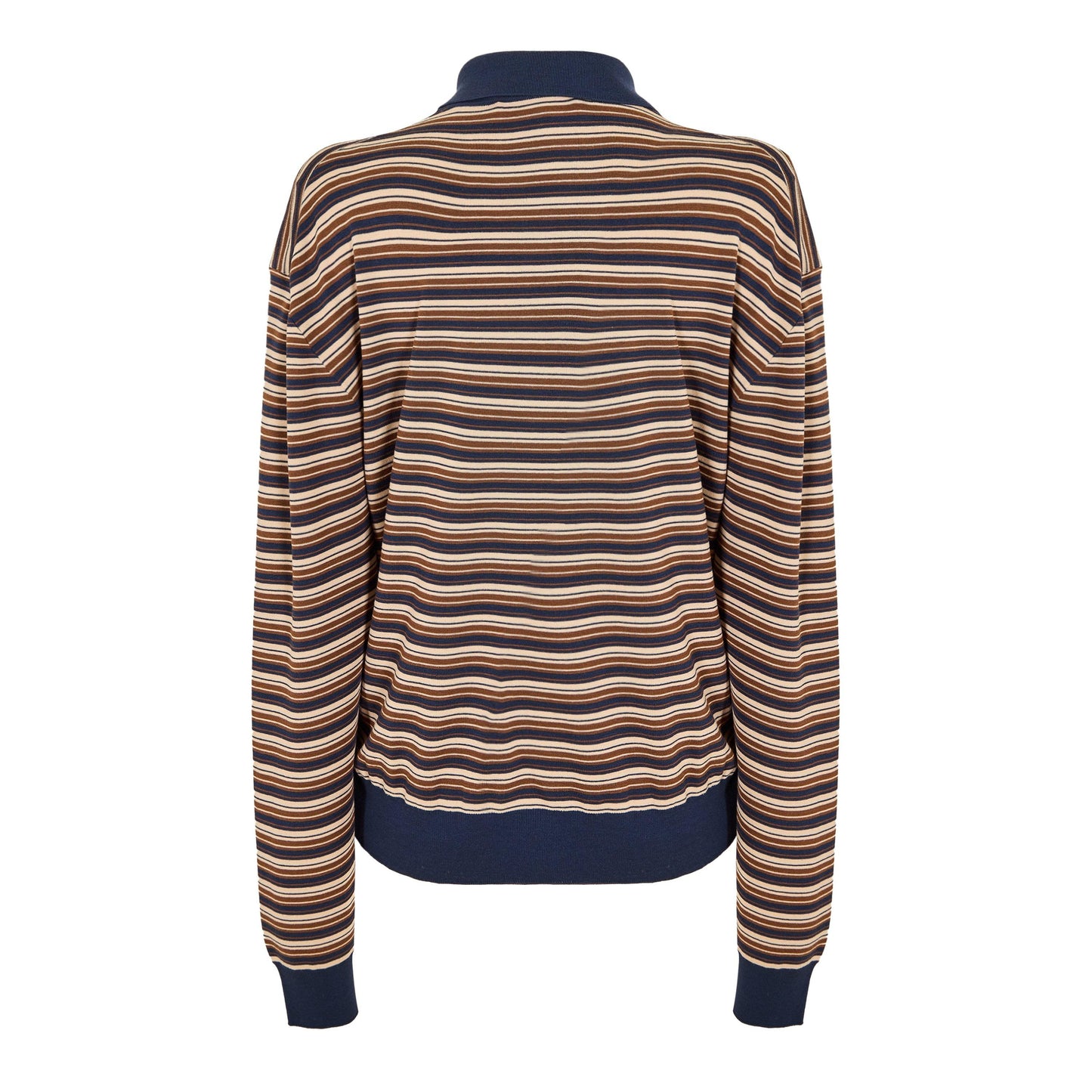Miu Miu Women's Stripe Knitted Long Sleeve Polo Shirt