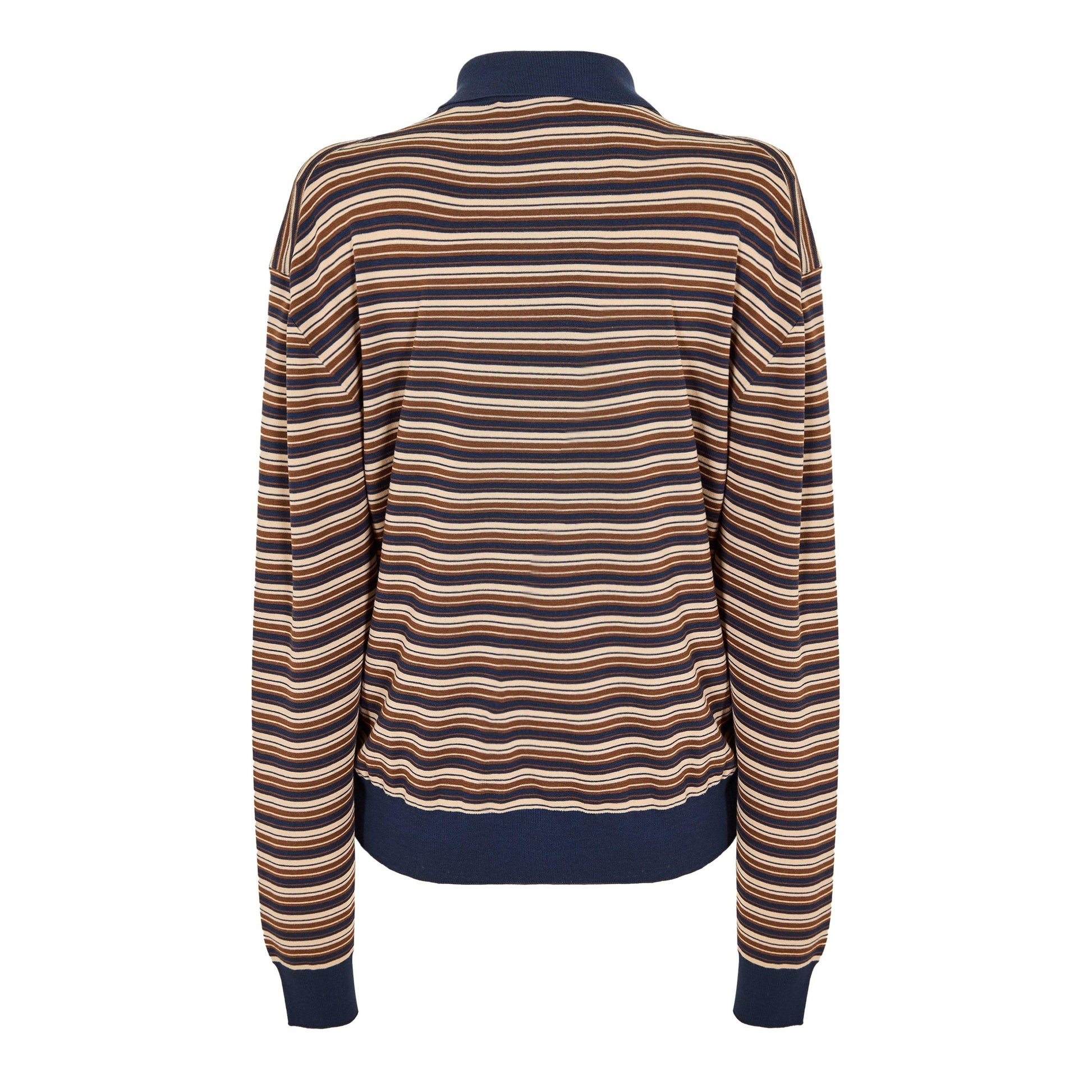 Miu Miu Women's Stripe Knitted Long Sleeve Polo Shirt