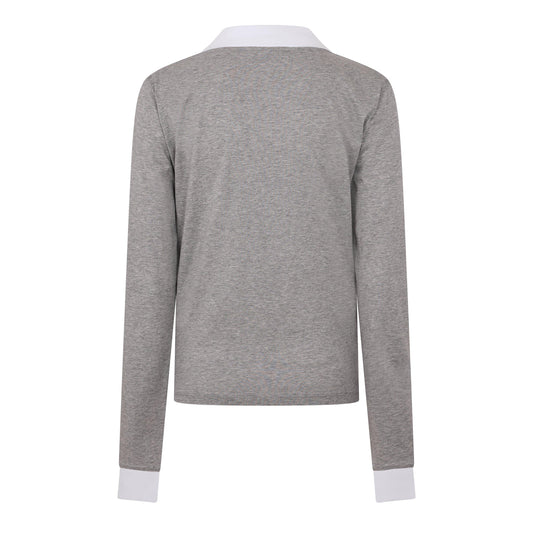 Miu Miu Women's Jersey Top Knitted Long Sleeve Polo Shirt